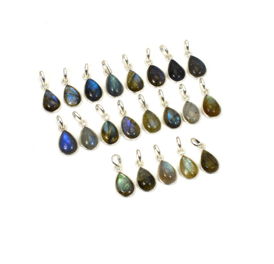 WHOLESALE 21PC 925 SOLID STERLING SILVER LABRADORITE PENDANT LOT
