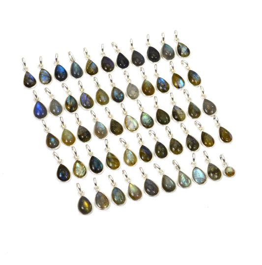 WHOLESALE 54PC 925 SOLID STERLING SILVER LABRADORITE PENDANT LOT