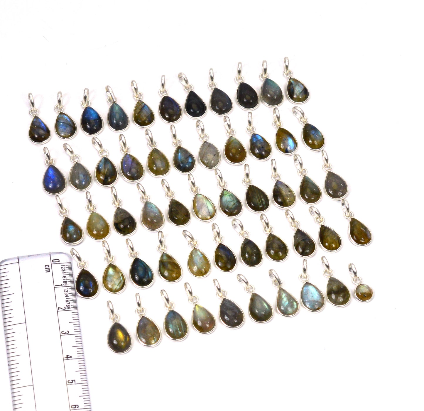 WHOLESALE 54PC 925 SOLID STERLING SILVER LABRADORITE PENDANT LOT