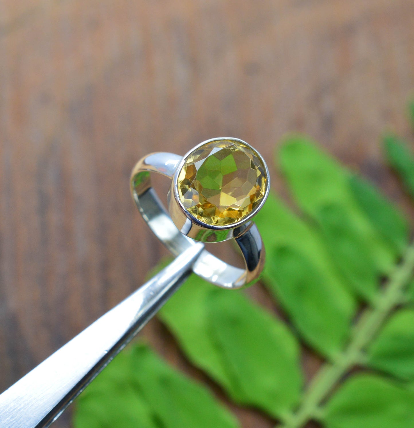 WHOLESALE 11PC 925 SOLID STERLING SILVER FACETED YELLOW CITRINE RING LOT