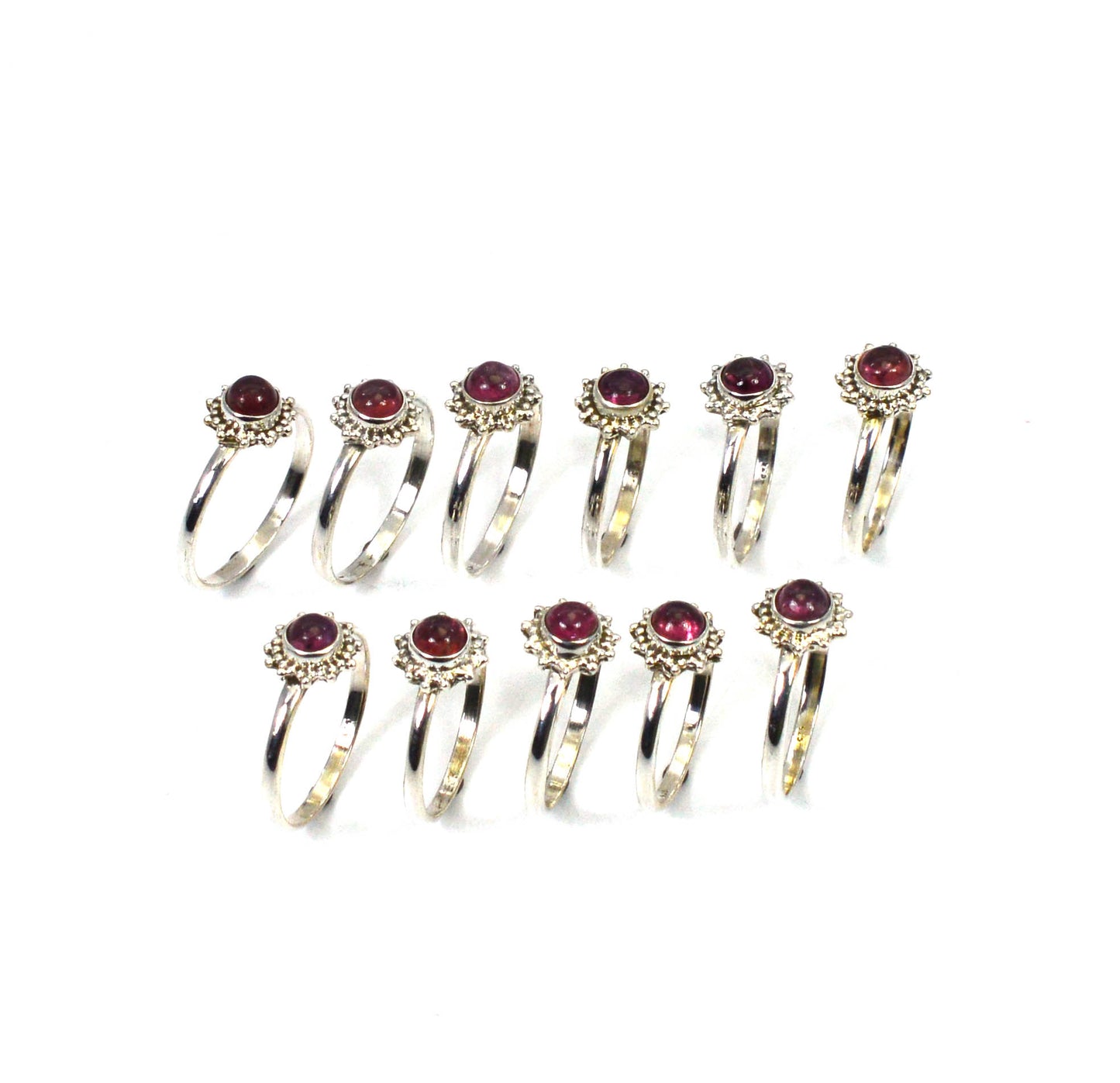WHOLESALE 11PC 925 SOLID STERLING SILVER PINK TOURMALINE RING LOT