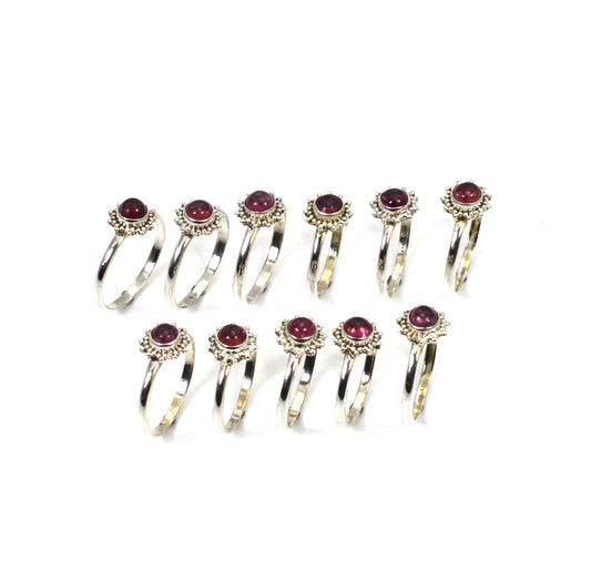WHOLESALE 11PC 925 SOLID STERLING SILVER PINK TOURMALINE RING LOT