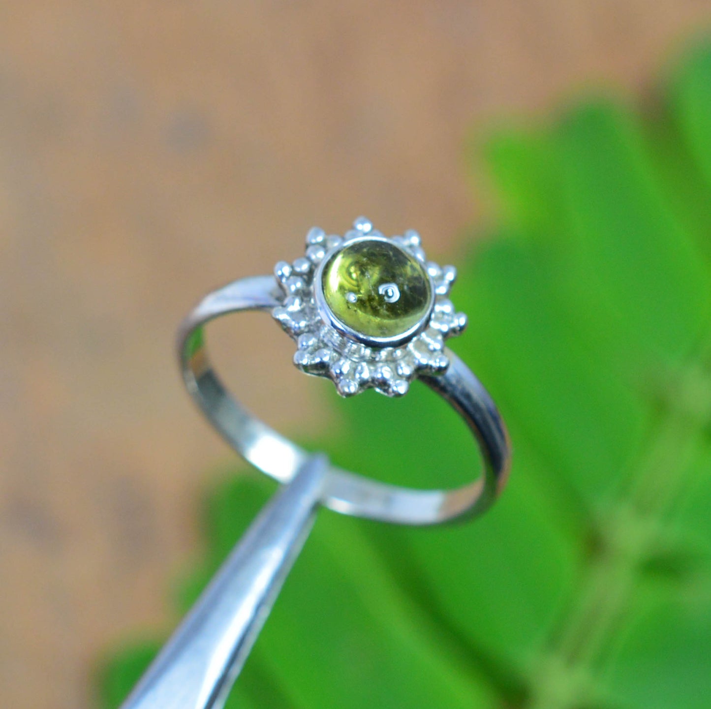 WHOLESALE 5PC 925 SOLID STRELING SILVER GREEN TOURMALINE RING LOT