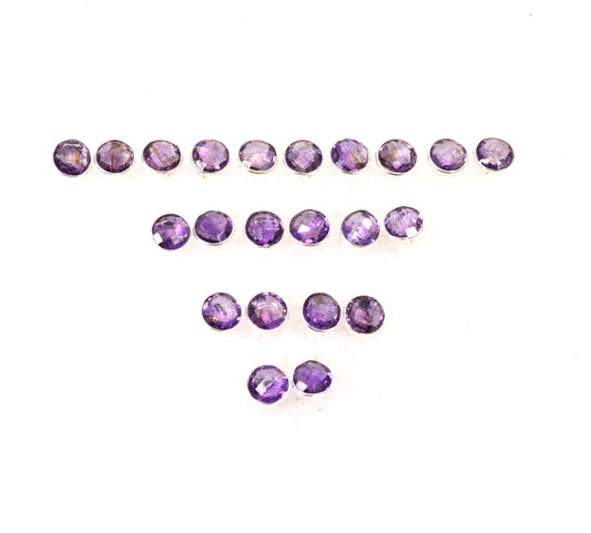 WHOLESALE 11PR 925 STERLING SILVER NATURAL CUT PURPLE AMETHYST STUD EARRING