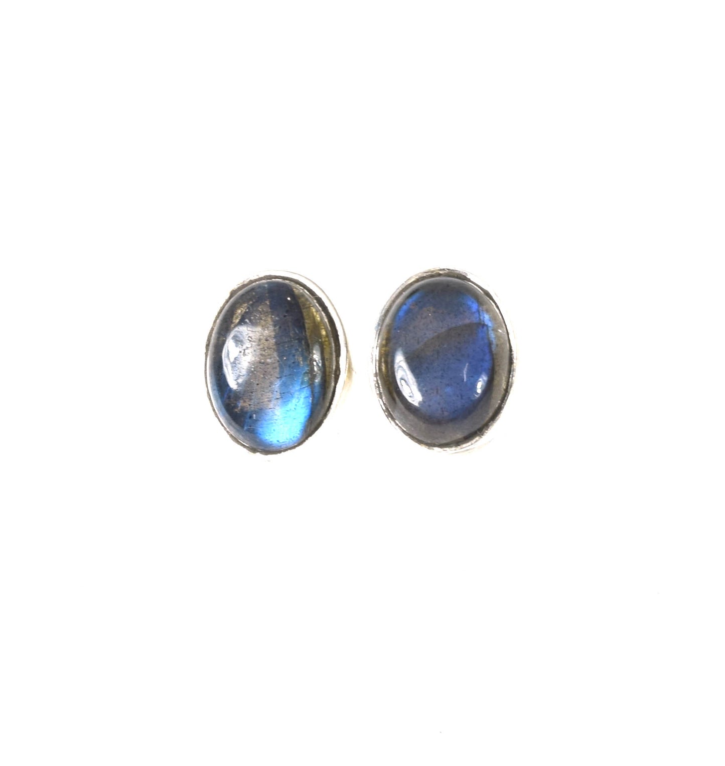 925 SOLID STERLING SILVER LABRADORITE STUD EARRING