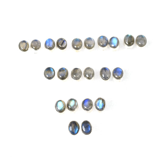WHOLESALE 11PR 925 STERLING SILVER LABRADORITE STUD EARRING LOT