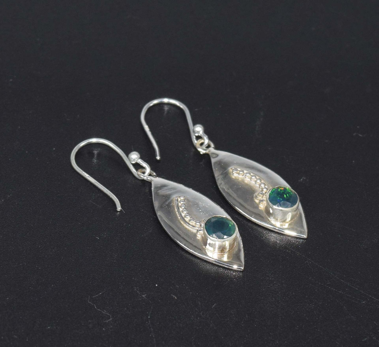Wholesale 925 5PR Sterling Silver Black Ethiopian Opal Hook Earring Lot