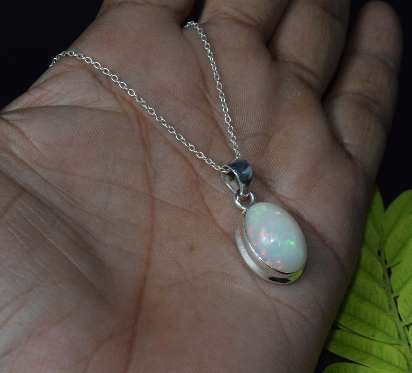 Wholesale 925 5PC Solid Sterling Silver Natural Ethiopian Opal Pendant Lot