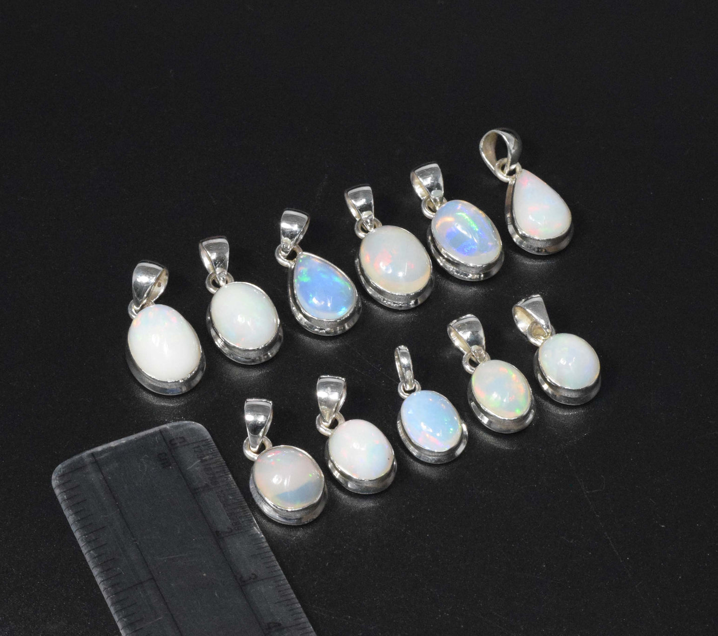 Wholesale 925 11PC Solid Sterling Silver Natural Ethiopian Opal Pendant Lot