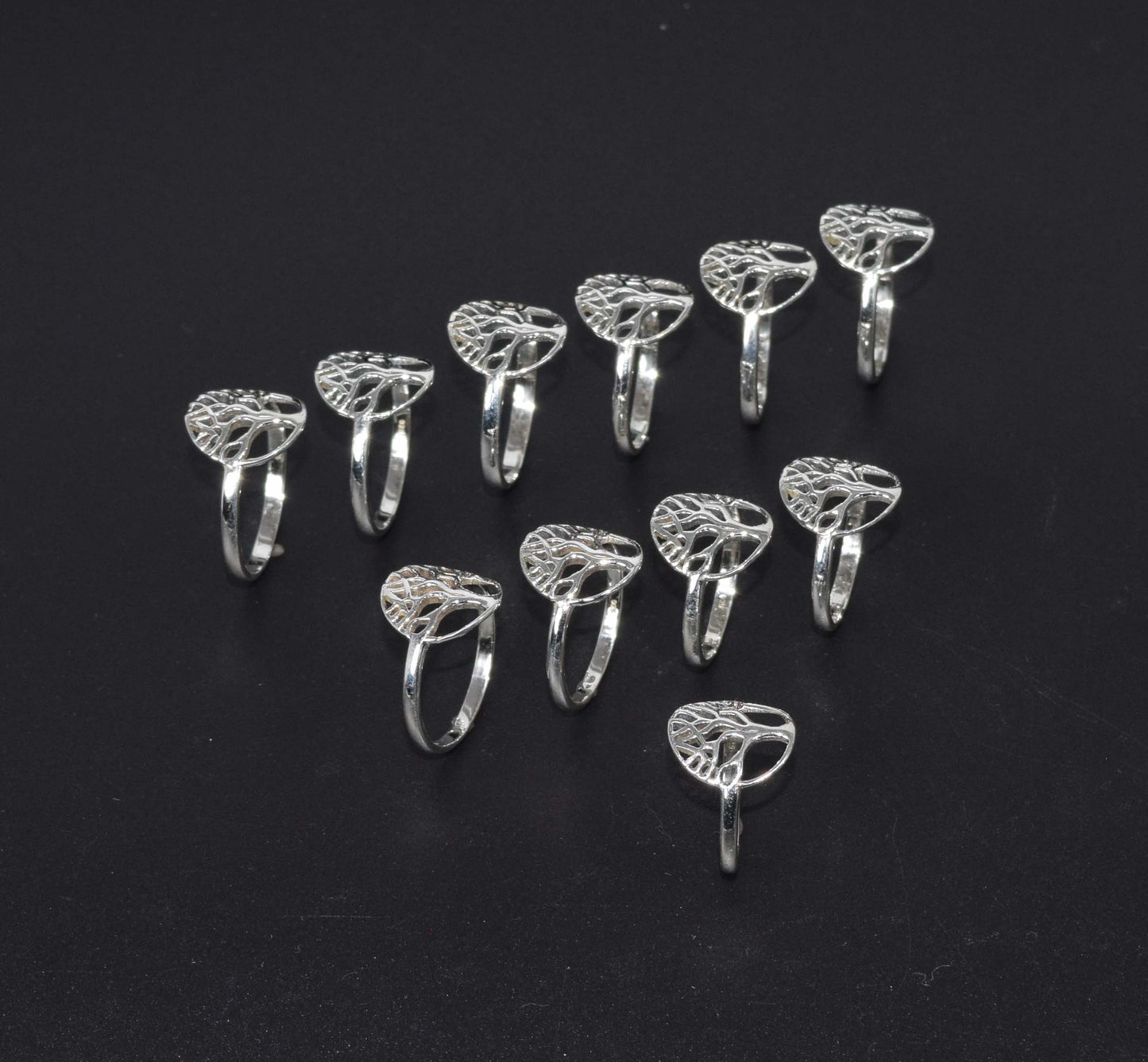 Wholesale 925 11PC Solid Sterling Silver Plain Ring Lot