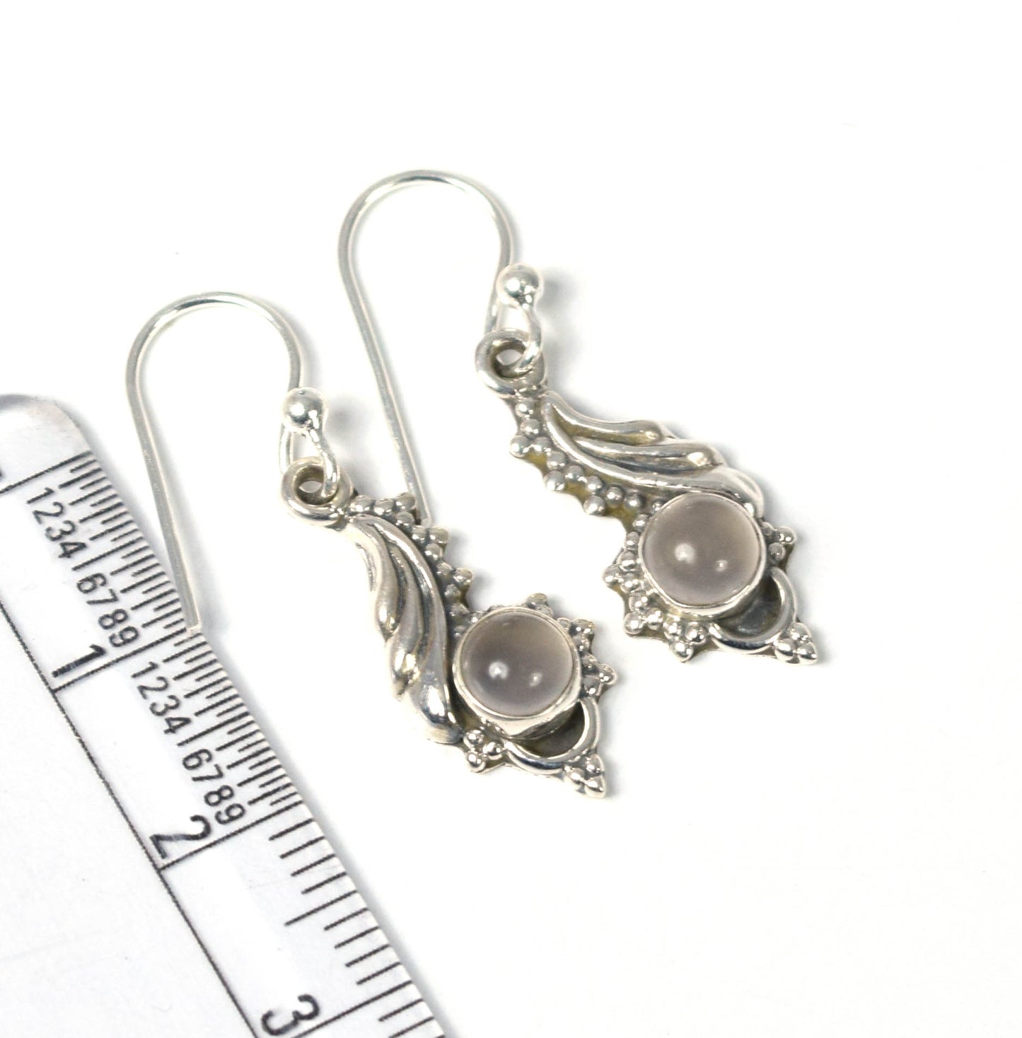 925 Solid Sterling Silver Designer Hook Earring - 2.8 Grams