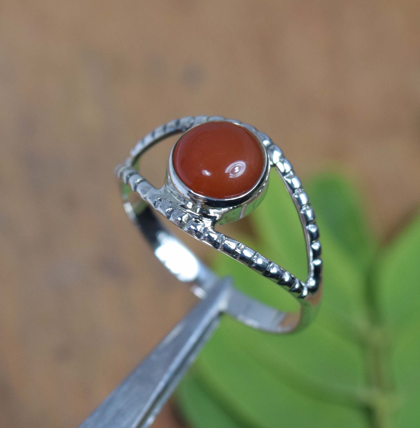 Wholesale 5Pc 925 Solid Sterling Silver Red Carnelian Ring Lot