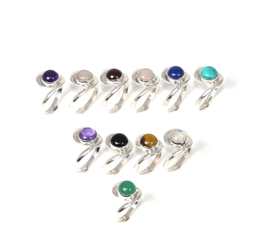 Wholesale 11Pc 925 Solid Sterling Silver Red Garnet Mix Stone Ring Lot