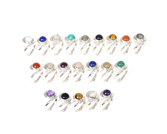 Wholesale 21Pc 925 Solid Sterling Silver Red Garnet Mix Stone Ring Lot