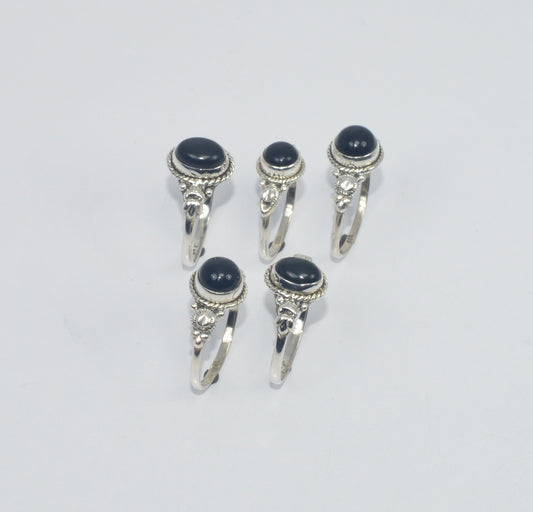 WHOLESALE 5PC 925 SOLID STERLING SILVER BLACK ONYX RING LOT GTC305