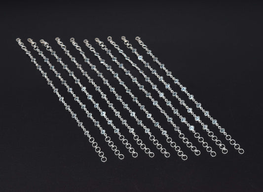 Wholesale 10PC 925 Solid Sterling Silver Faceted Blue Topaz Bracelet Lot