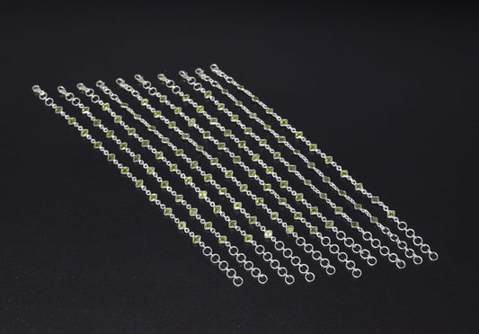 Wholesale 10PC 925 Solid Sterling Silver Faceted Green Peridot Bracelet Lot