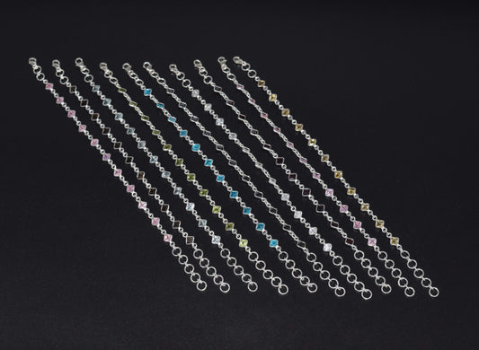 Wholesale 10PC 925 Sterling Silver Citrine White Topaz Mix Bracelet Lot