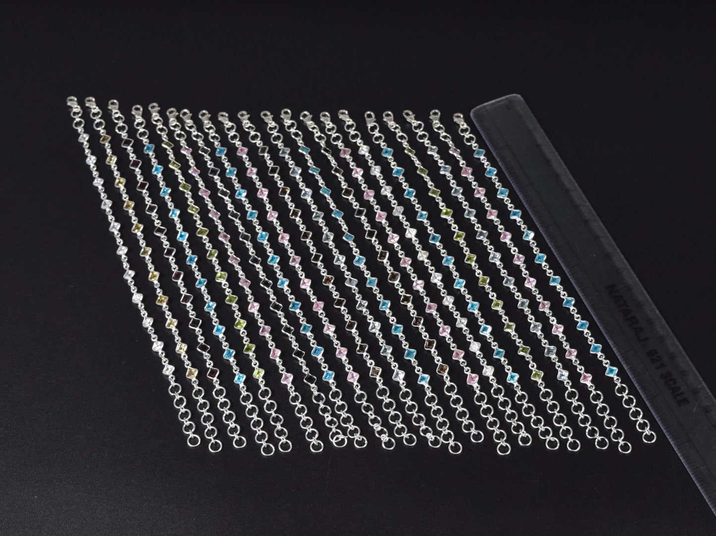 Wholesale 20PC 925 Sterling Silver Peridot Blue Topaz Mix Bracelet Lot