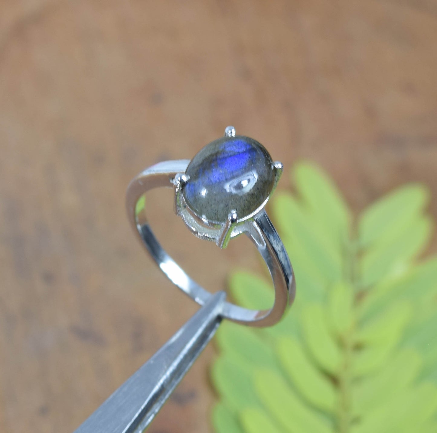 Wholesale 5PC 925 Solid Sterling Silver Labradorite Ring Lot