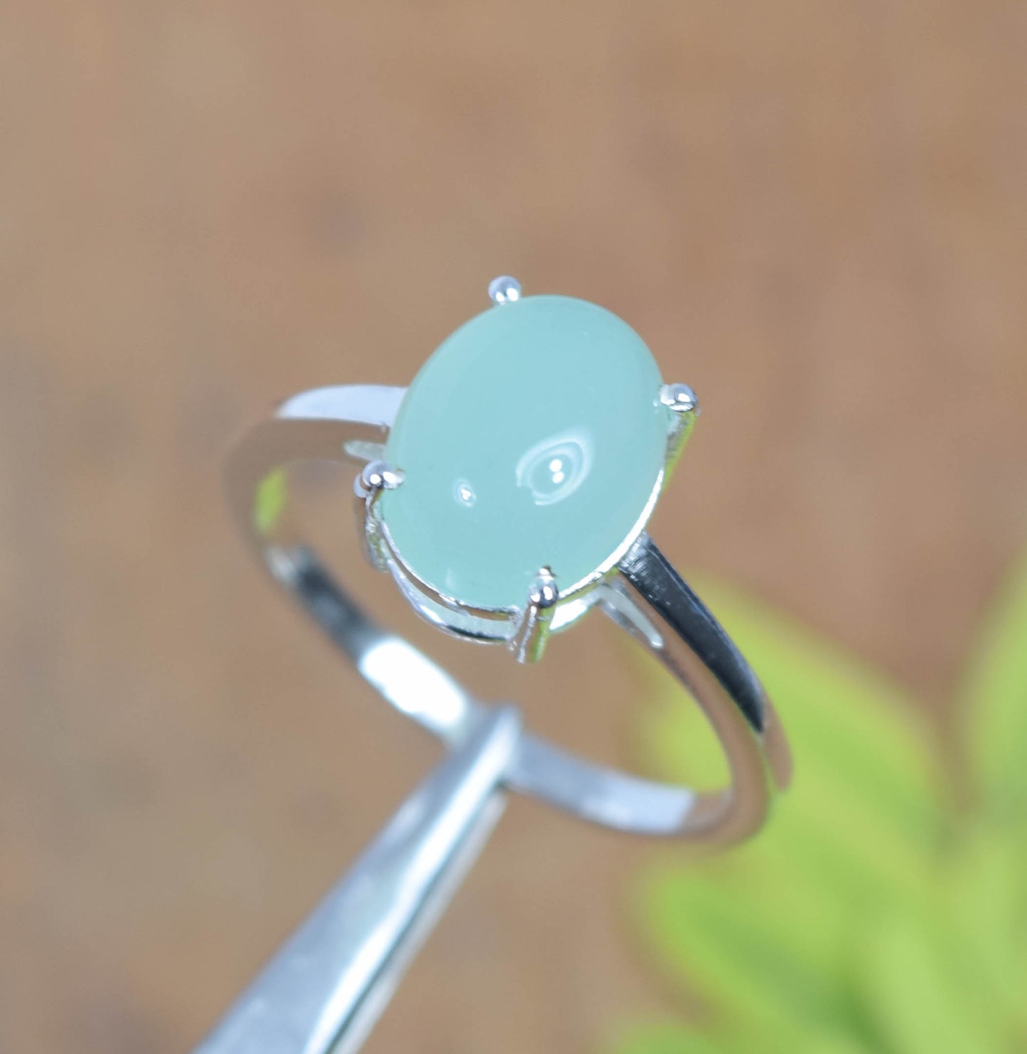 Wholesale 10PC 925 Solid Sterling Silver Aqua Chalcedony Ring Lot