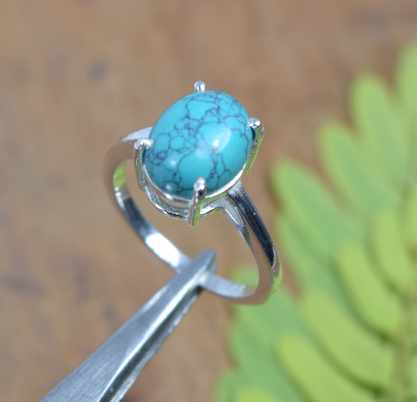 Wholesale 5PC 925 Solid Sterling Silver Blue Turquoise Ring Lot