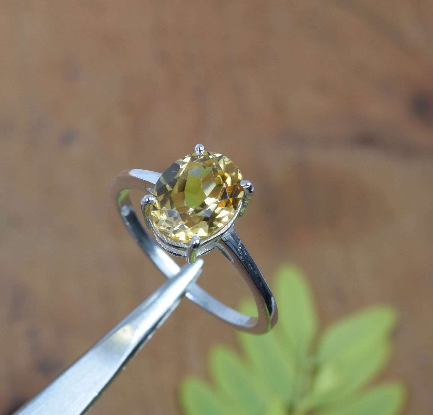 Wholesale 5PC 925 Solid Sterling Silver Faceted Yellow Citrine Ring Lot