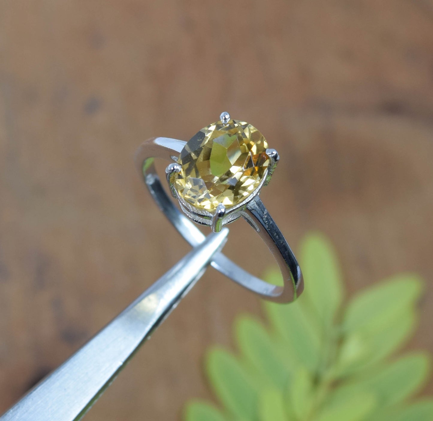 Wholesale 11PC 925 Solid Sterling Silver Faceted Yellow Citrine Ring Lot