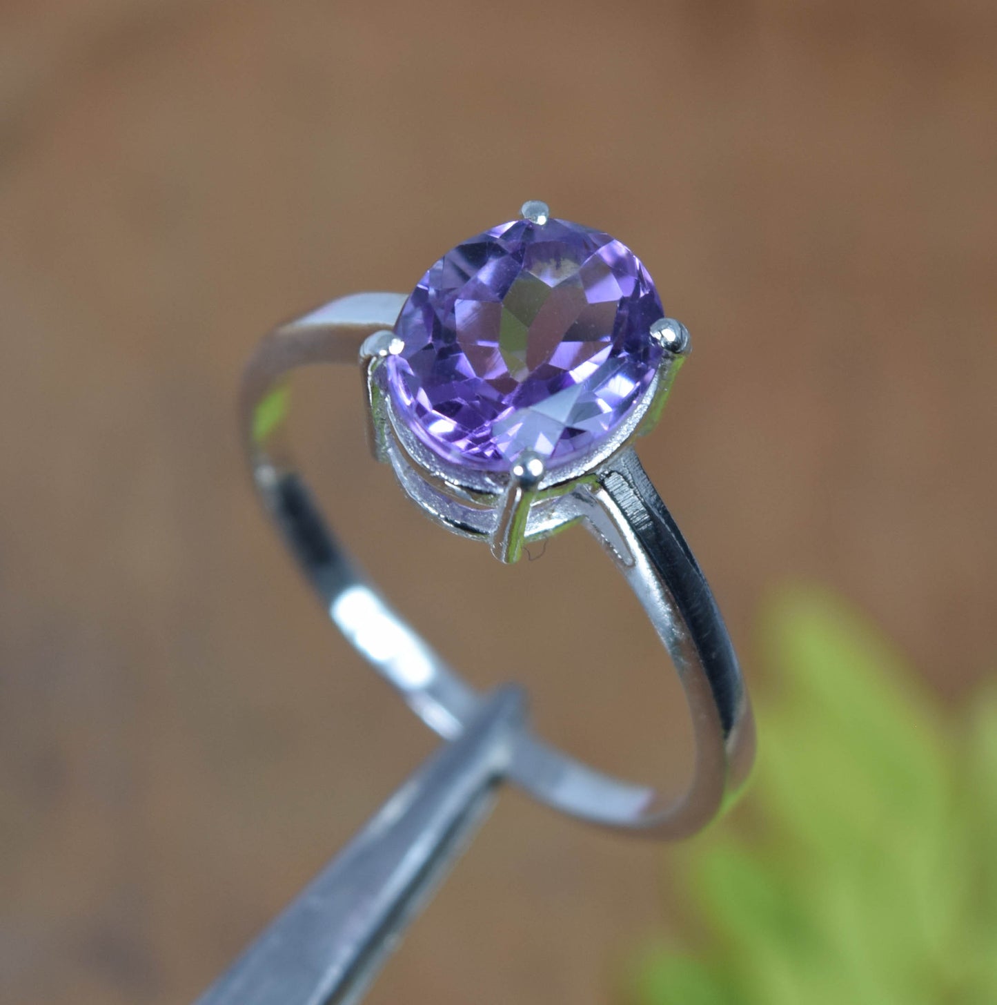 Wholesale 5PC 925 Solid Sterling Silver Faceted Purple Amethyst Ring Lot