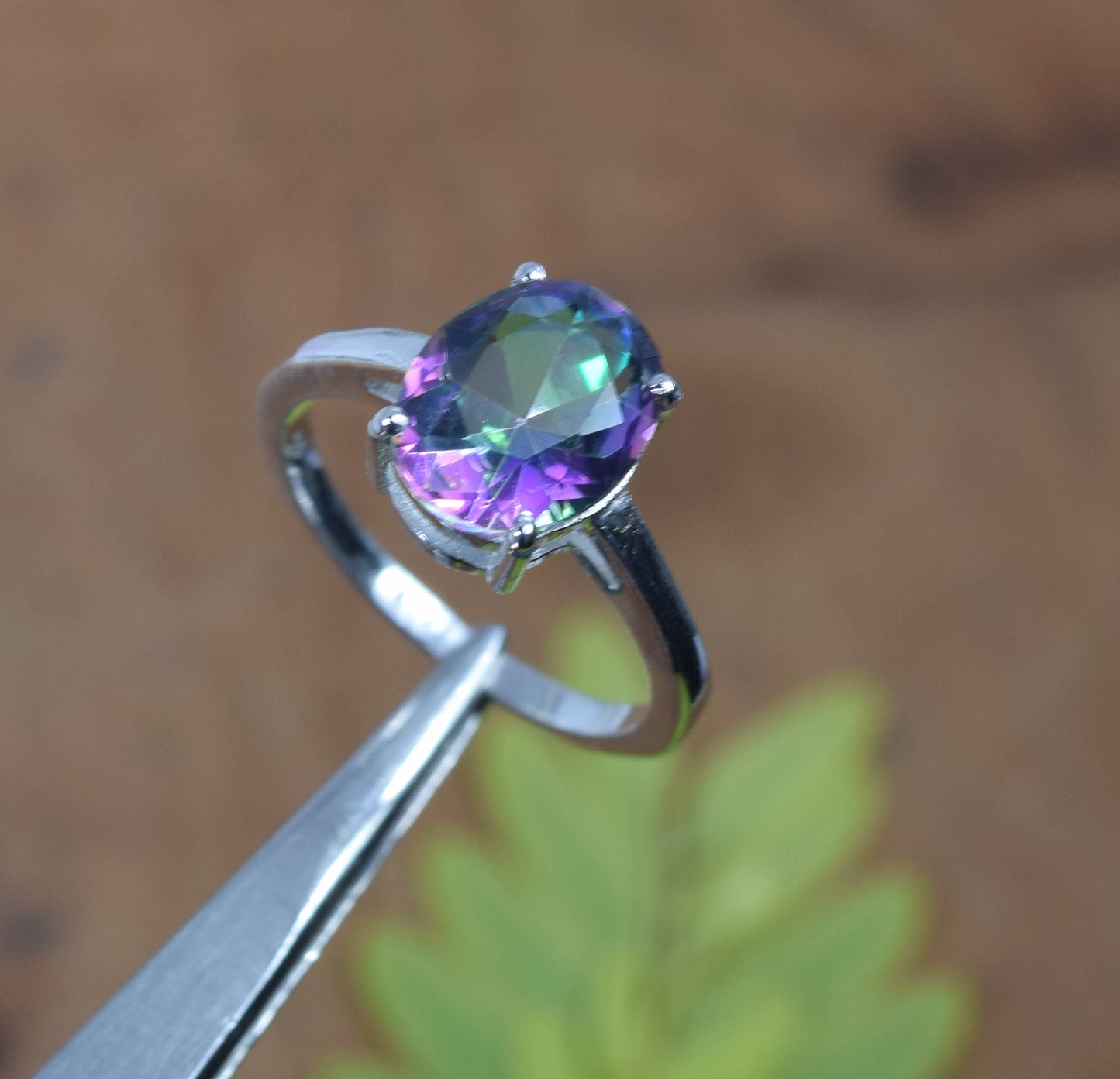 Wholesale 5PC 925 Solid Sterling Silver Faceted Mystic Topaz Ring Lot