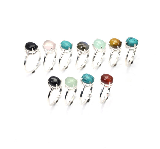 Wholesale 11PC 925 Solid Sterling Silver Black Onyx Mix Stone Ring Lot