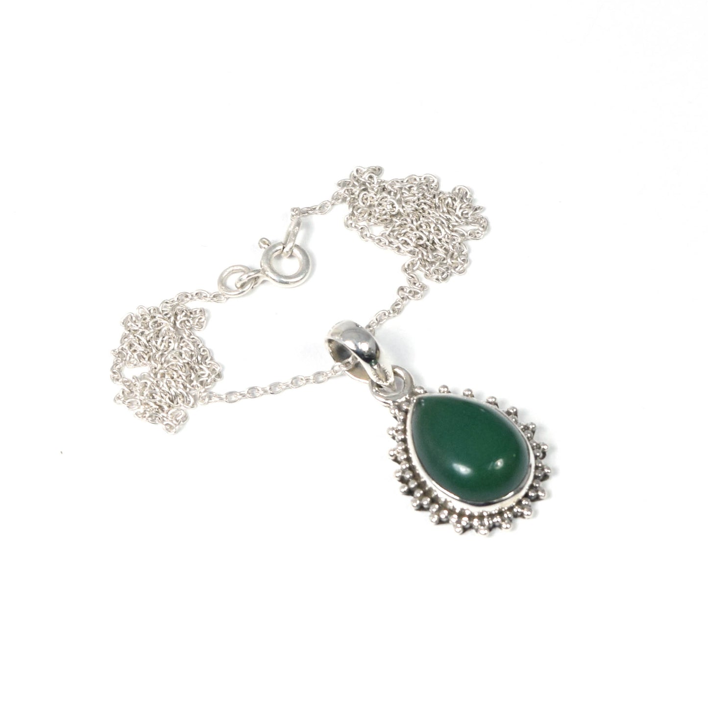 Wholesale 11PC 925 Solid Sterling Silver Green Onyx Pendant Lot