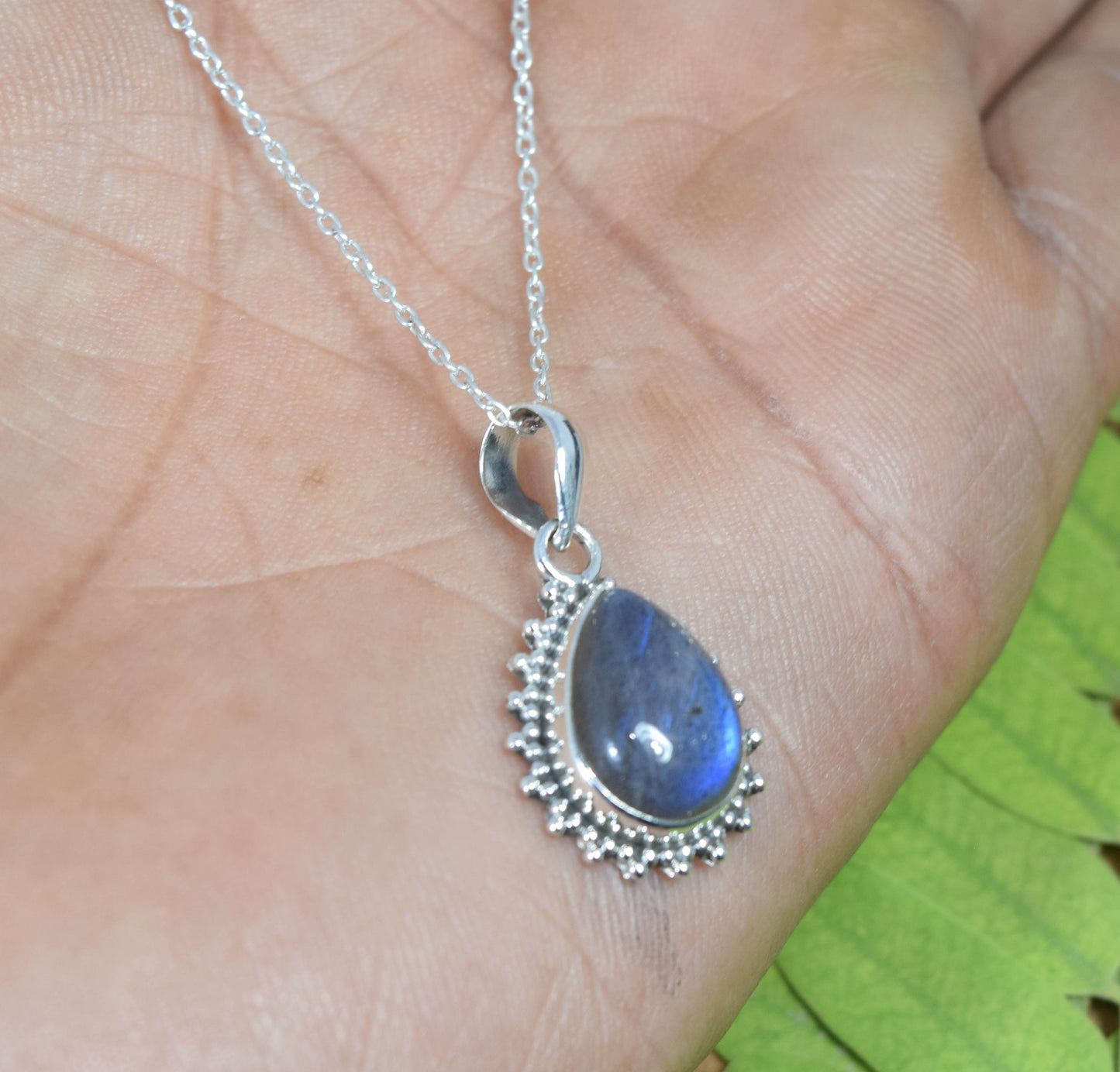 Wholesale 10PC 925 Solid Sterling Silver Labradorite Pendant Lot