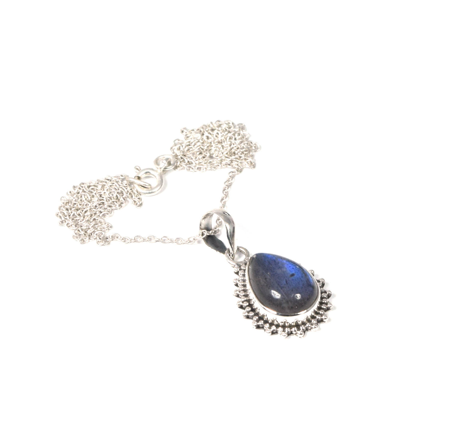 Wholesale 10PC 925 Solid Sterling Silver Labradorite Pendant Lot