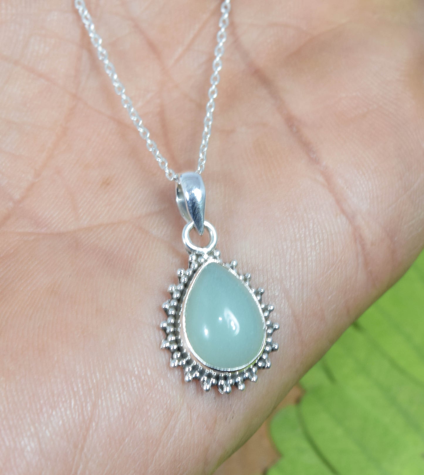 Wholesale 5PC 925 Solid Sterling Silver Aqua Chalcedony Pendant Lot