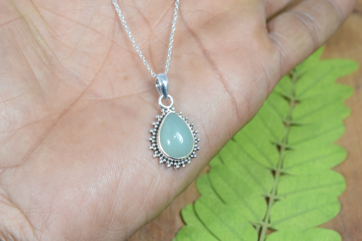Wholesale 10PC 925 Solid Sterling Silver Aqua Chalcedony Pendant Lot