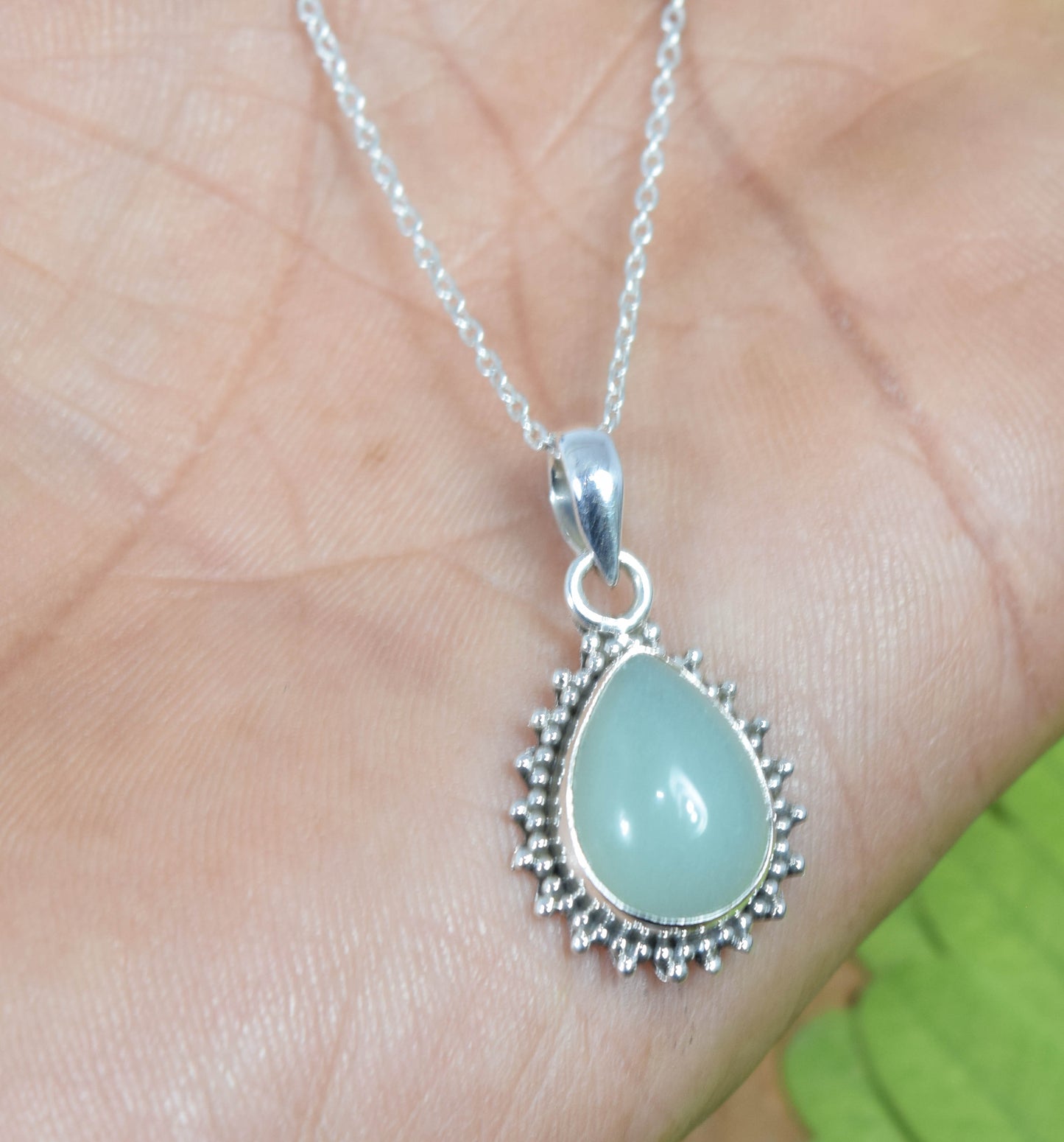 Wholesale 15PC 925 Solid Sterling Silver Aqua Chalcedony Pendant Lot