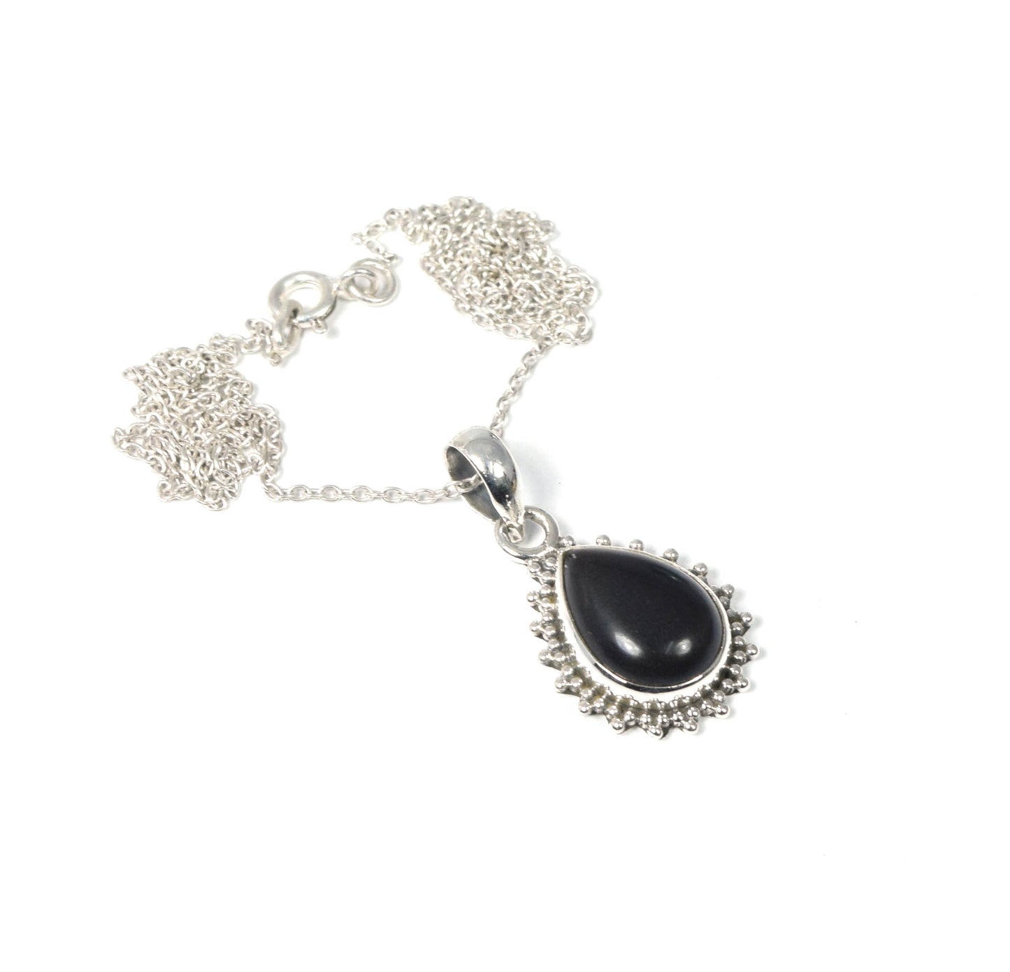 Wholesale 10PC 925 Solid Sterling Silver Black Onyx Pendant Lot