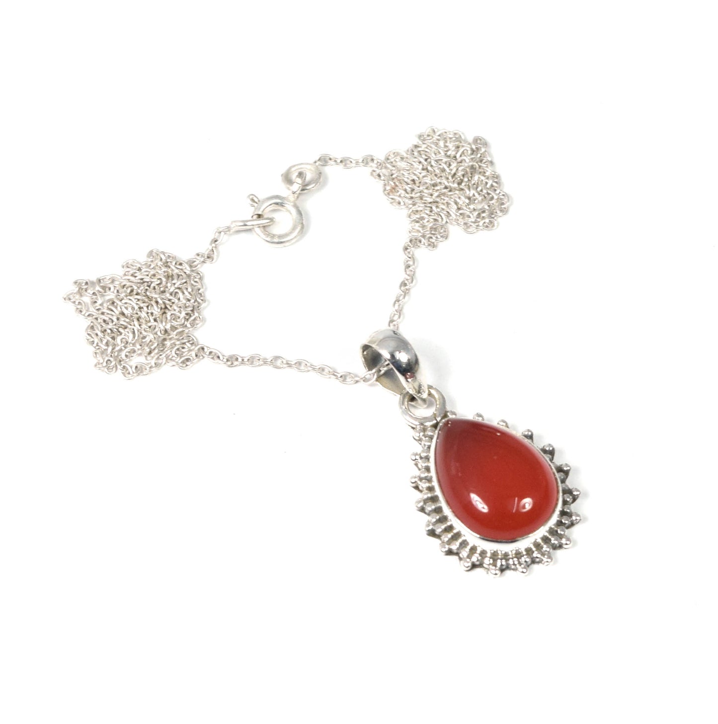 Wholesale 5PC 925 Solid Sterling Silver Red Carnelian Pendant Lot