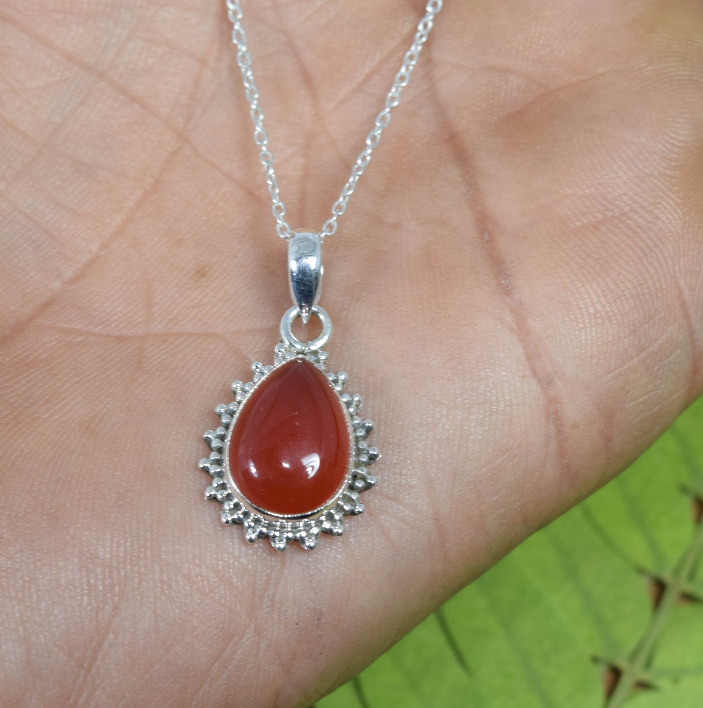 Wholesale 15PC 925 Solid Sterling Silver Red Carnelian Pendant Lot
