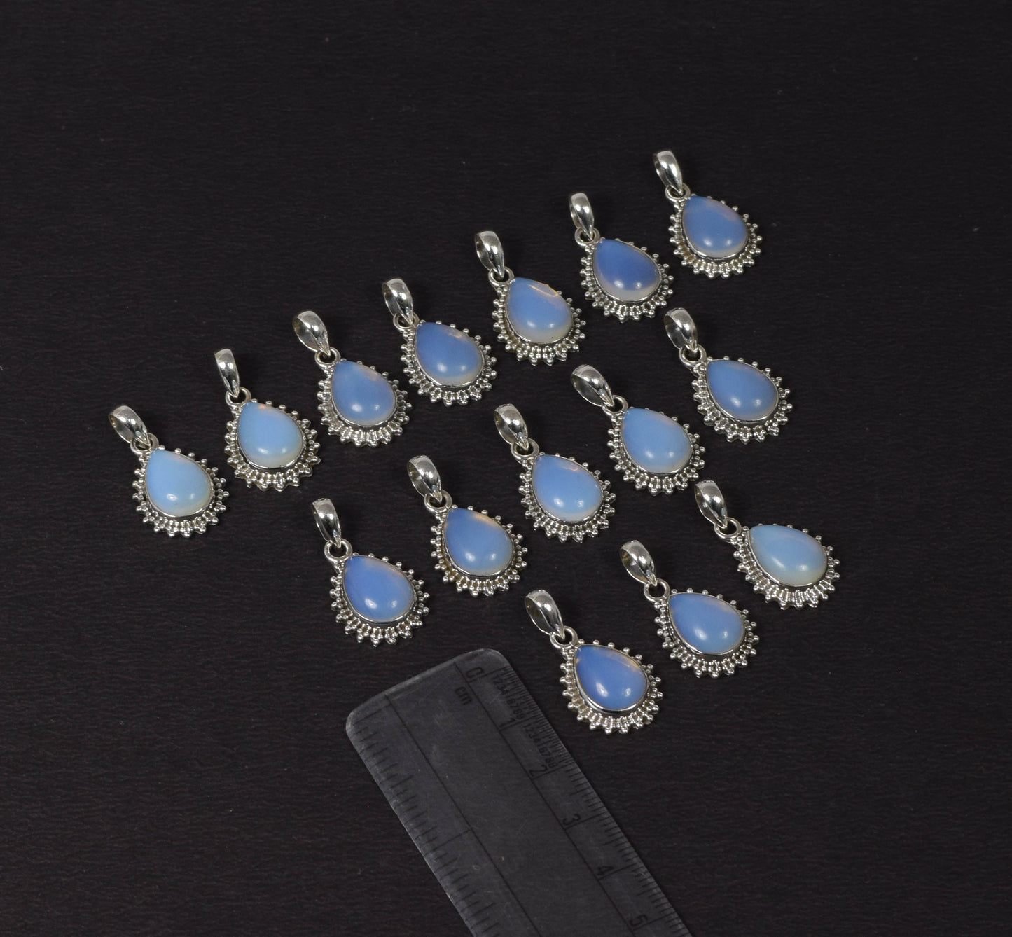 Wholesale 15PC 925 Solid Sterling Silver Milky Opalite Pendant Lot