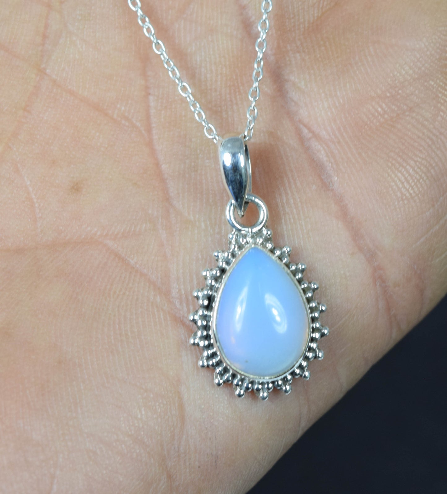 Wholesale 15PC 925 Solid Sterling Silver Milky Opalite Pendant Lot