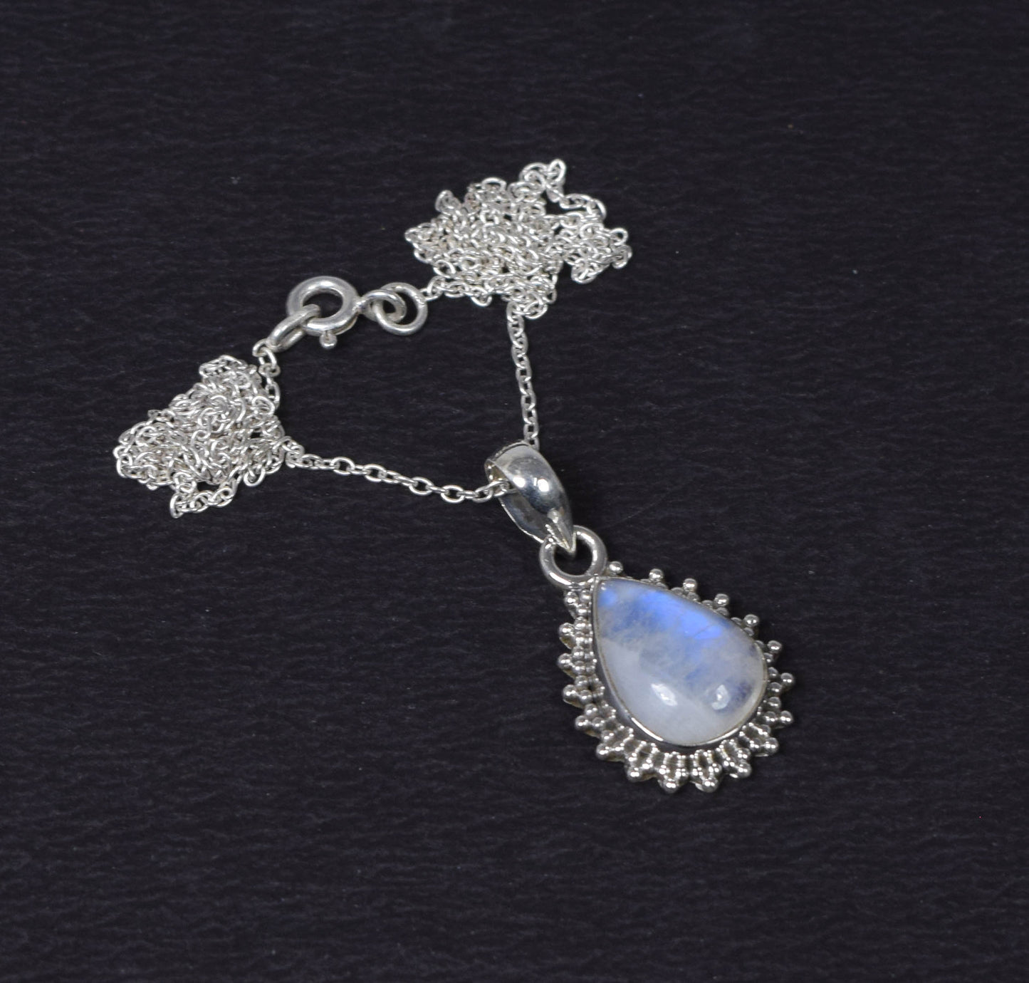 Wholesale 21PC 925 Solid Sterling Silver White Rainbow Moonstone Pendant Lot