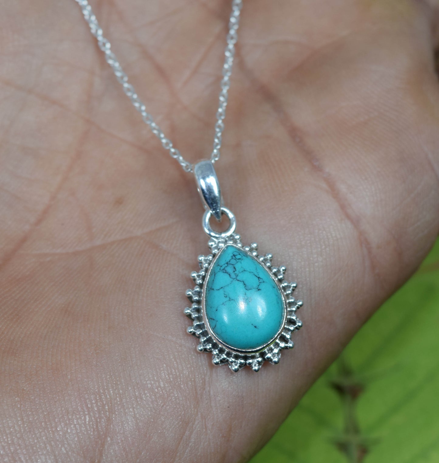 Wholesale 5PC 925 Solid Sterling Silver Blue Turquoise Pendant Lot