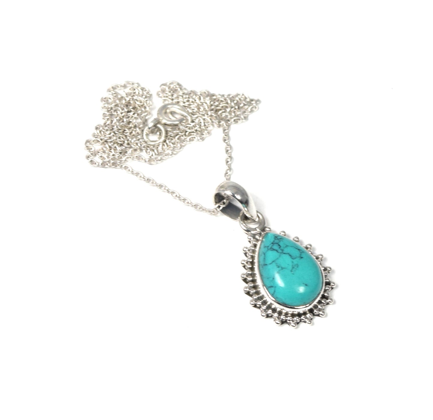 Wholesale 5PC 925 Solid Sterling Silver Blue Turquoise Pendant Lot
