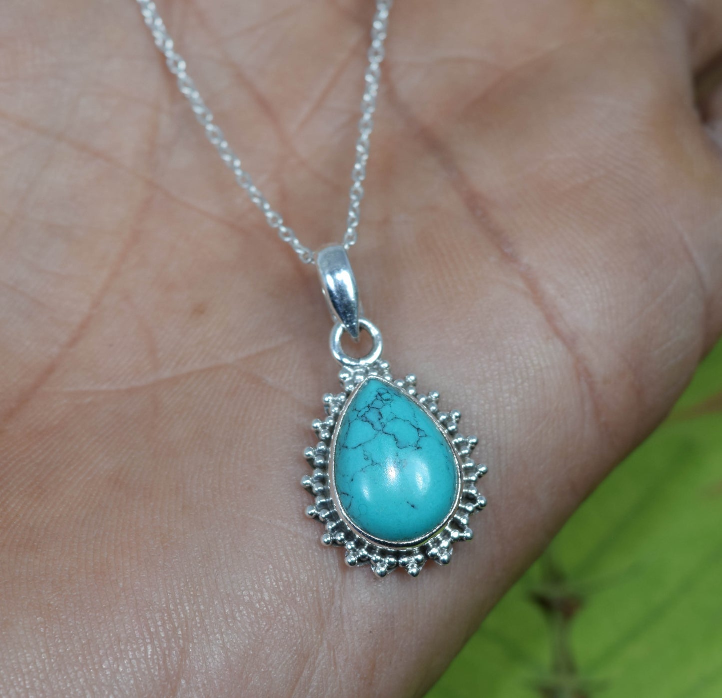 Wholesale 11PC 925 Solid Sterling Silver Blue Turquoise Pendant Lot