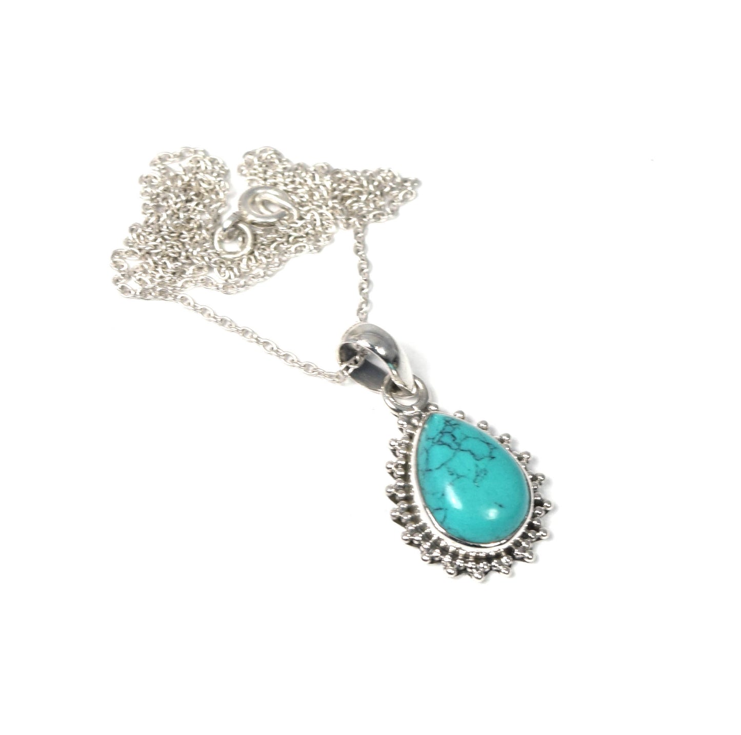 Wholesale 21PC 925 Solid Sterling Silver Blue Turquoise Pendant Lot