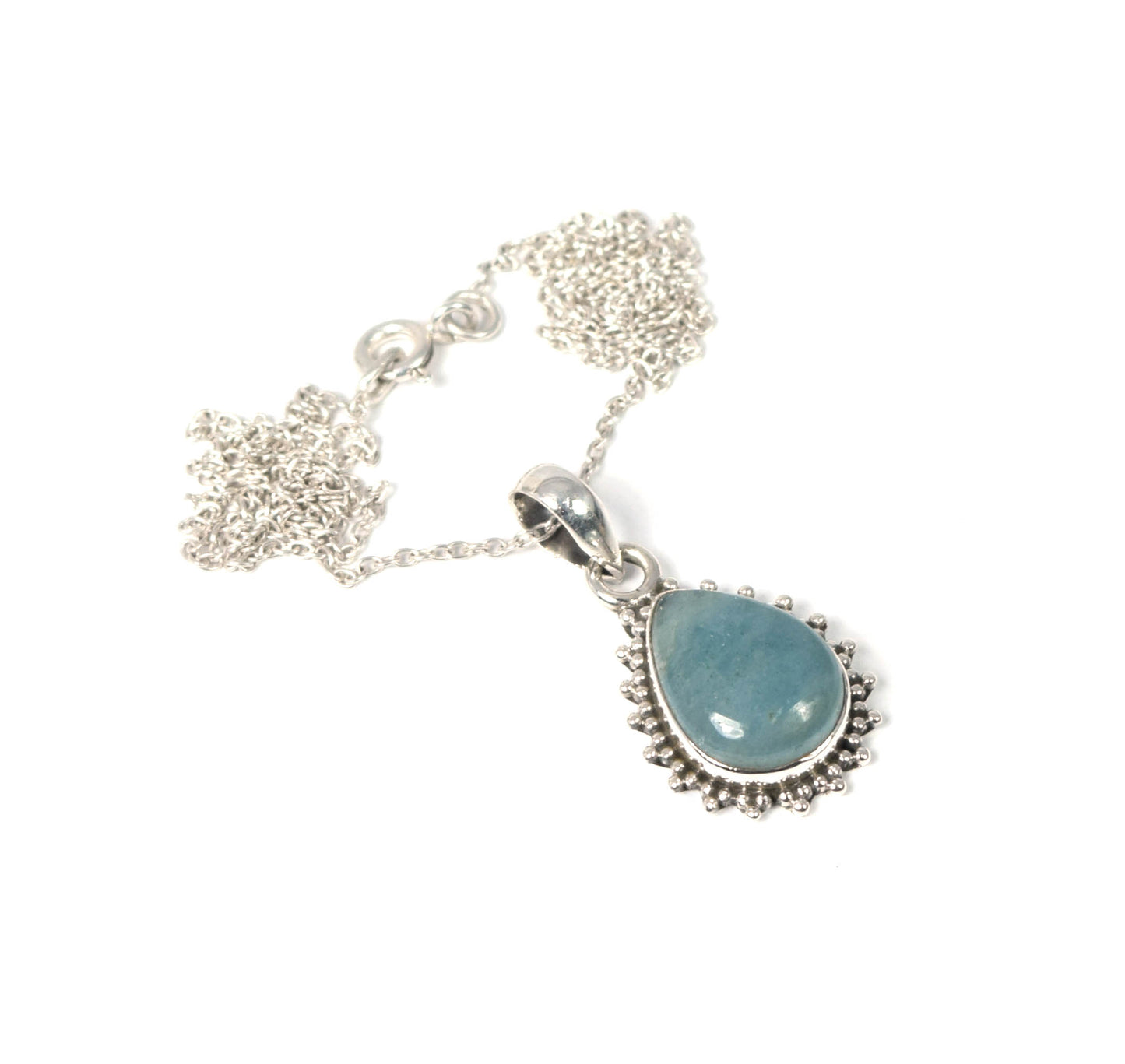 Wholesale 5PC 925 Solid Sterling Silver Aquamarine Pendant Lot