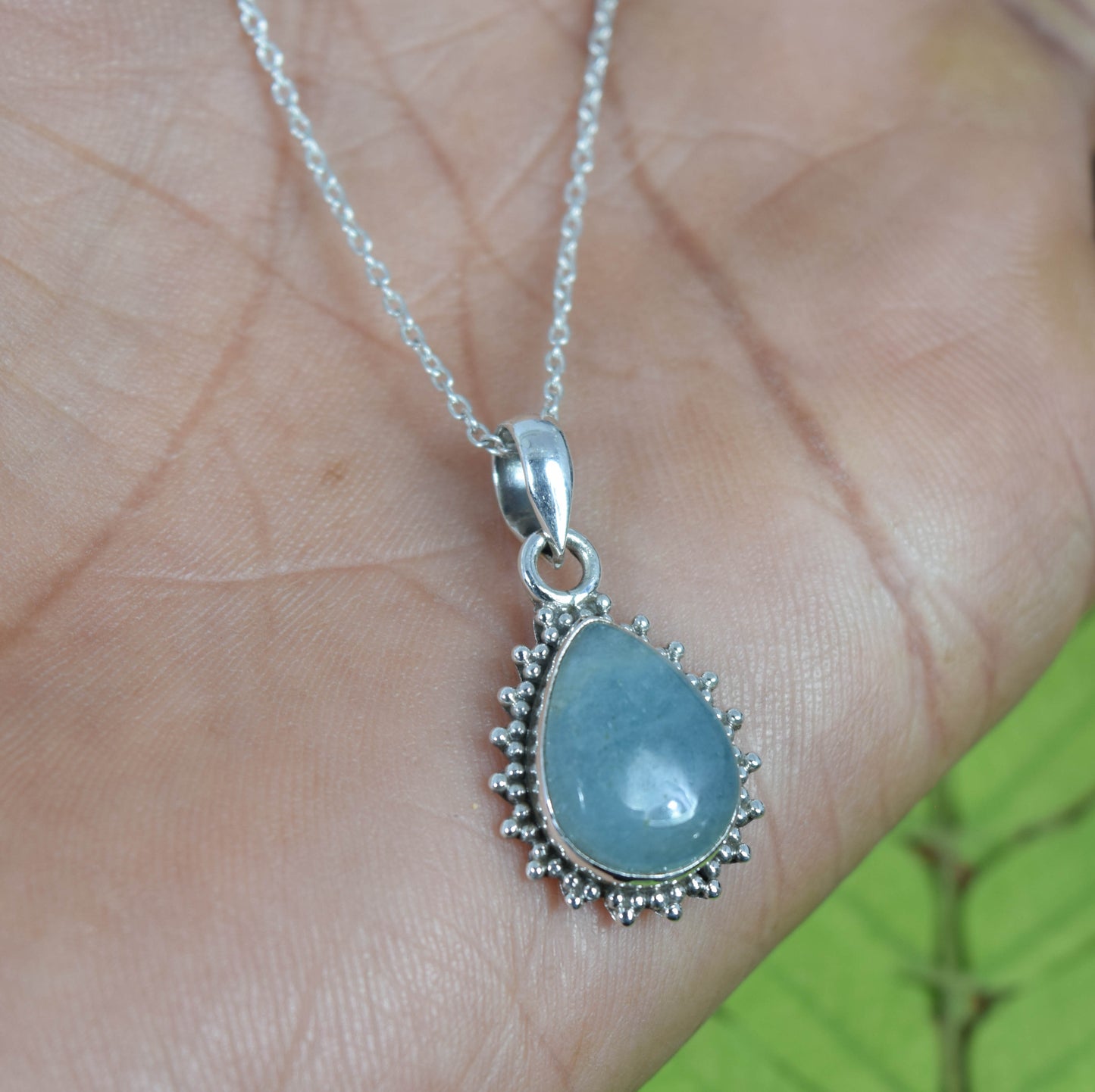 Wholesale 11PC 925 Solid Sterling Silver Aquamarine Pendant Lot