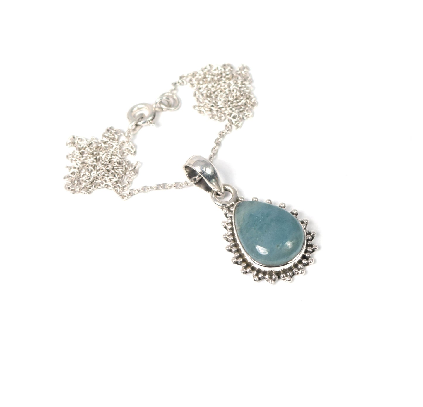 Wholesale 11PC 925 Solid Sterling Silver Aquamarine Pendant Lot